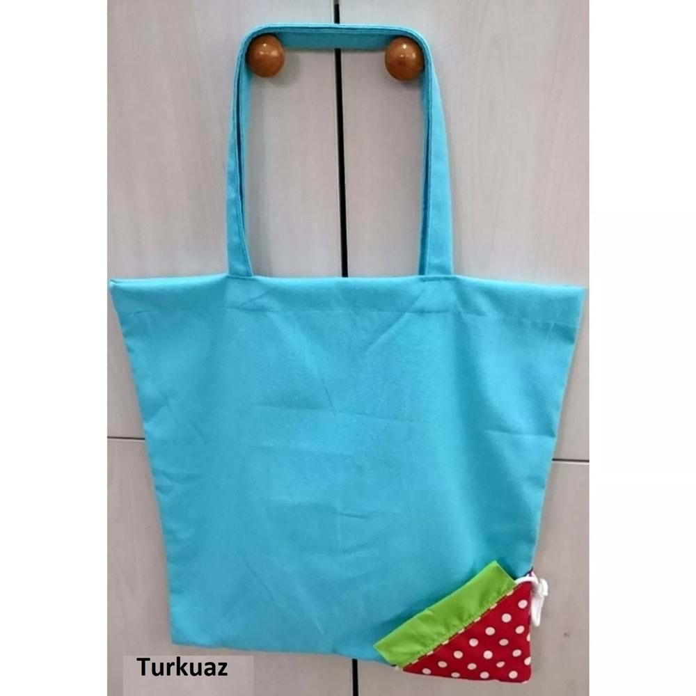 Çilek Çanta, Duck Kumaş Çanta, Alışveriş Torbası (40x50)