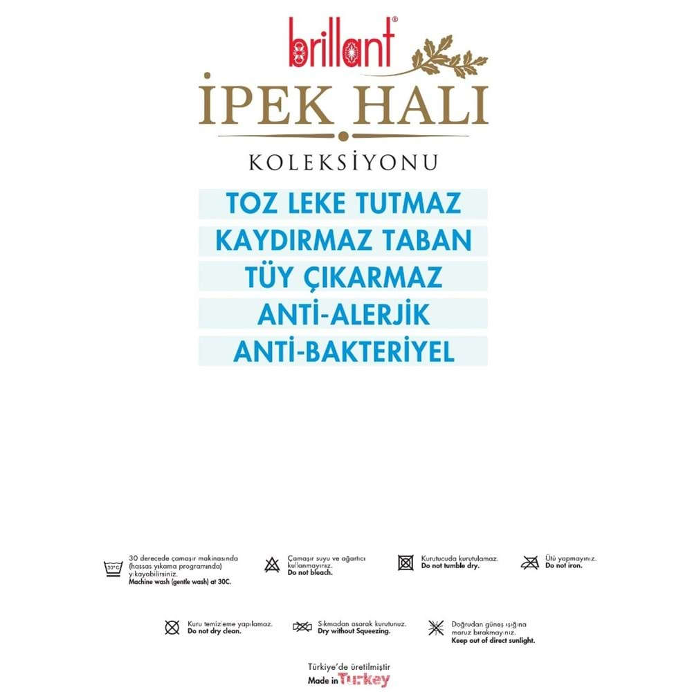 Brillant İpek Latex Kaymaz Taban Halı-ANLORA HJ11760.802-(160x230)