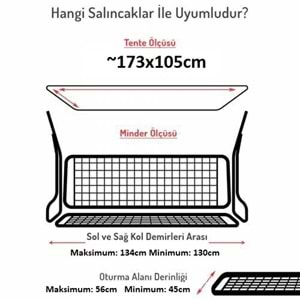 Mandaş Süngerli 2 Kişilik Salıncak Minder Seti (Pamuklu Kumaş)