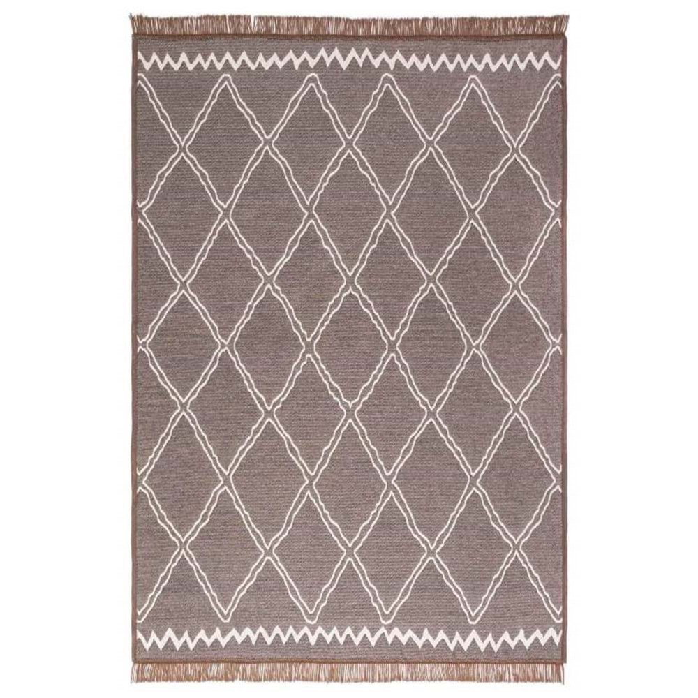 Mandaş Halı Kilimon KM03 Beige Cream Çift Taraflı Yıkanabilir Pamuklu Kilim - 80X150CM