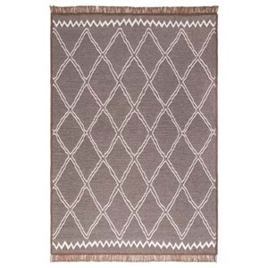 Mandaş Halı Kilimon KM03 Beige Cream Çift Taraflı Yıkanabilir Pamuklu Kilim - 80X150CM