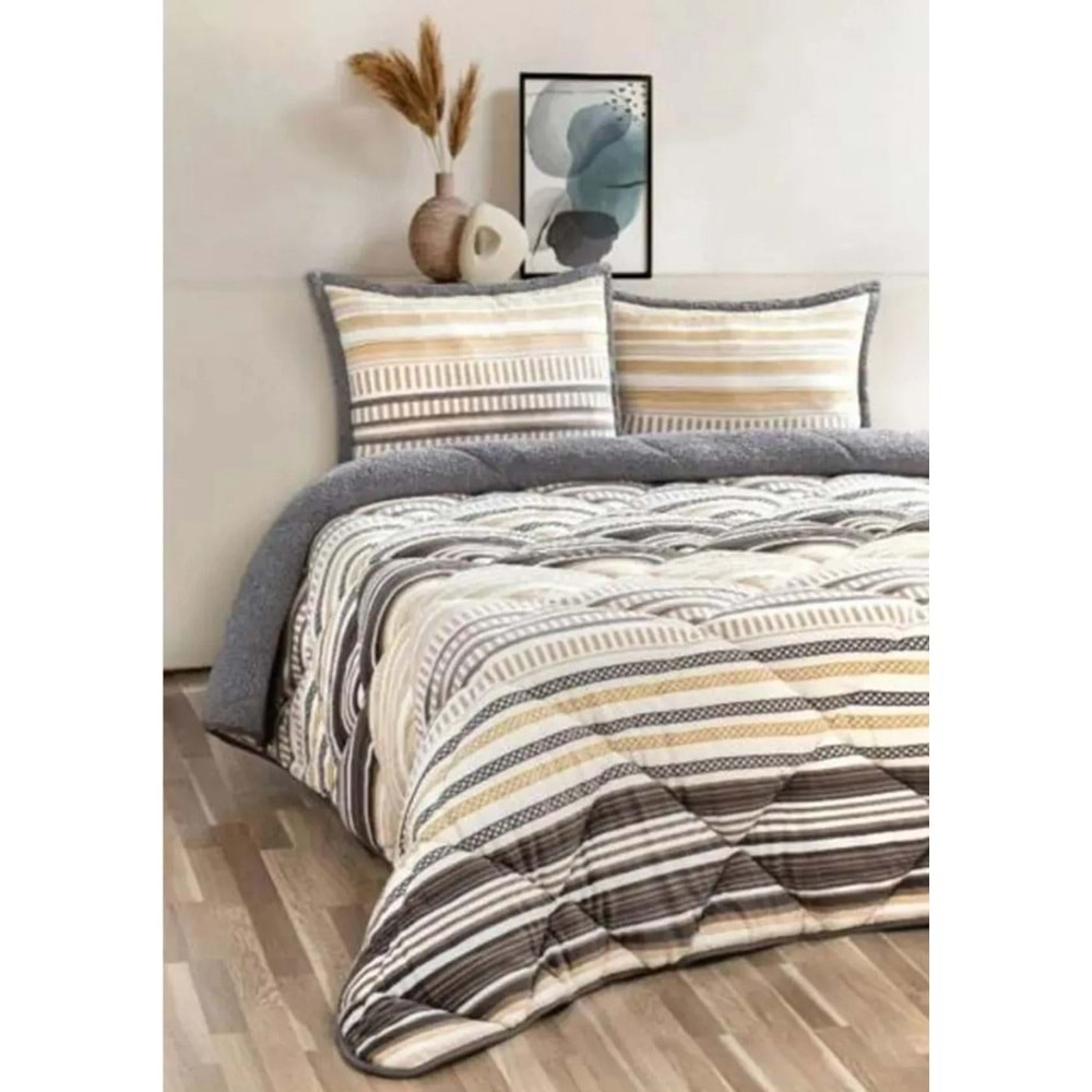 Merinos Comforter Set, Çift Kişilik Yorgan Seti (220x240)-Luca Sarı