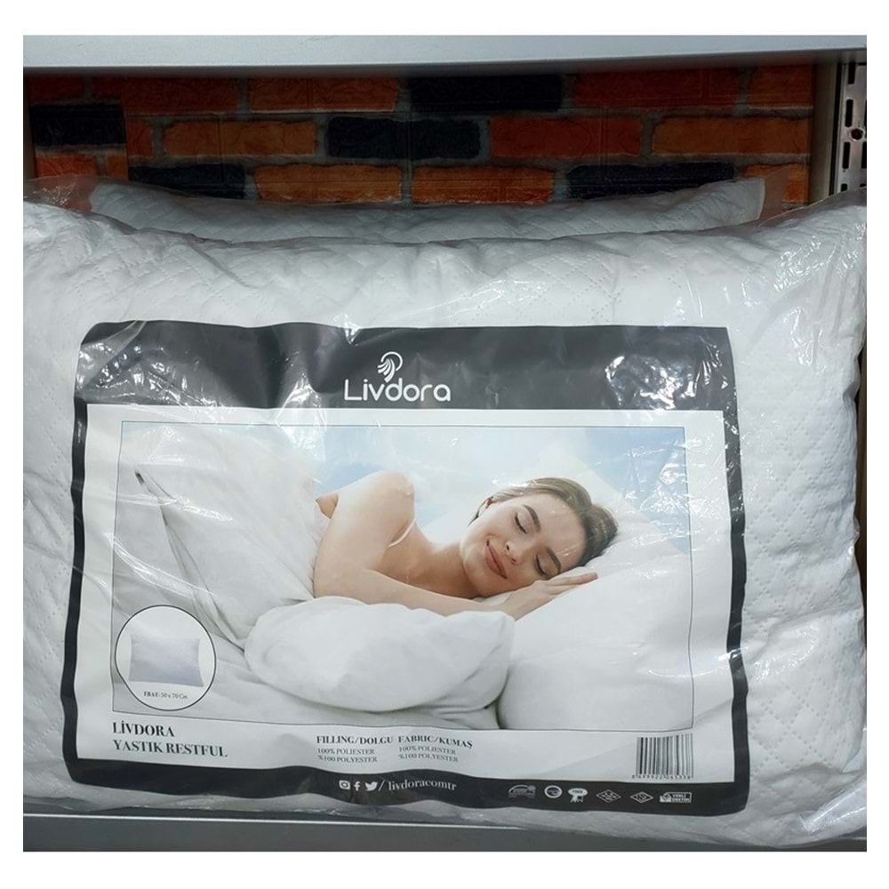 Livdora 2li Set Restful Kapitoneli Yastık 1000gr (50x70)