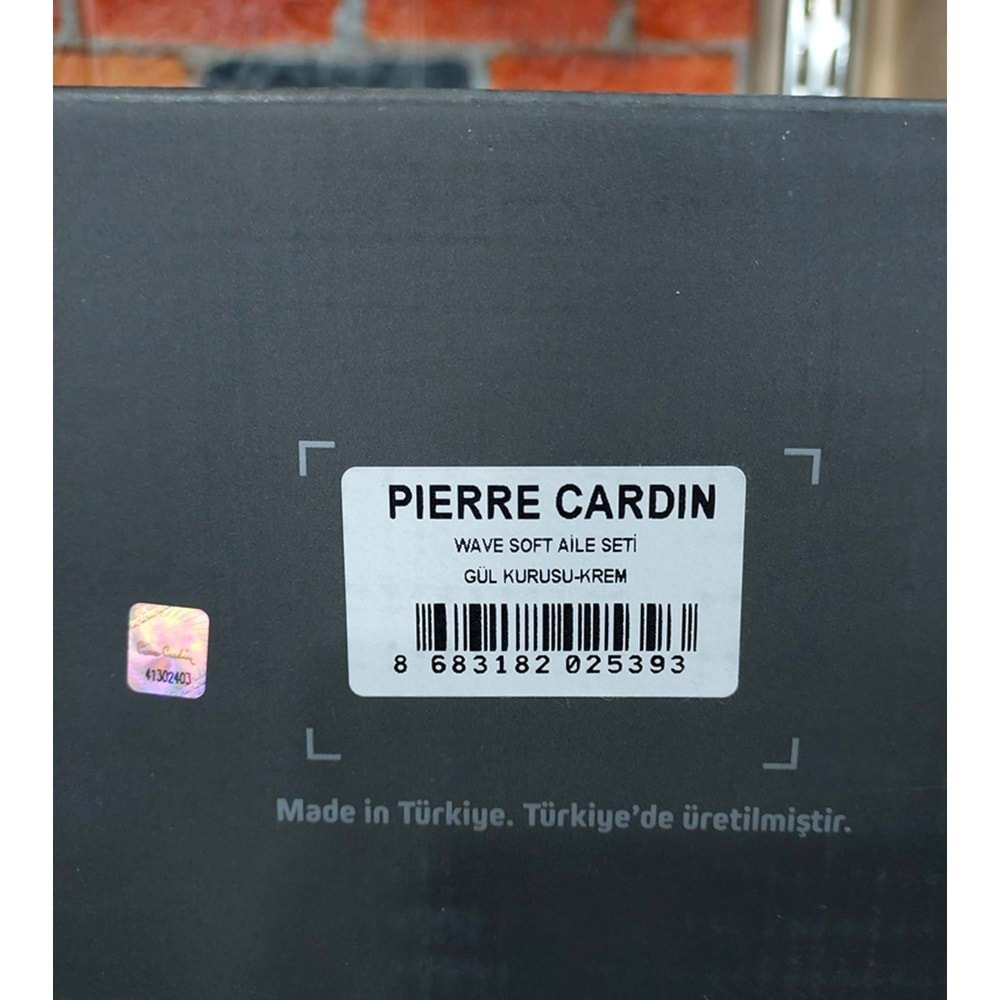 Pierre Cardin 6 Parça Jakarlı Aile Bornoz Seti-Wave Soft G.Kurusu Krem