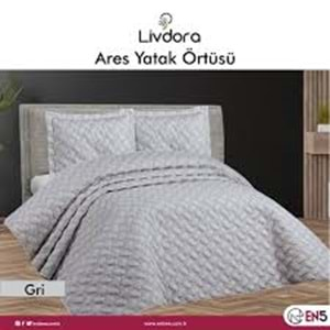 Livdora Tek Kişilik yatak Örtüsü Takımı Ares Gri