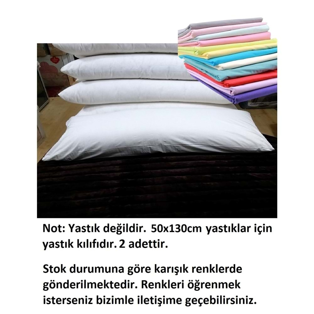 2 Adet 50x130 Karı Koca Yastık Kılıfı, Uzun Yastık Kılıfı (50x130)-Karışık Renkli